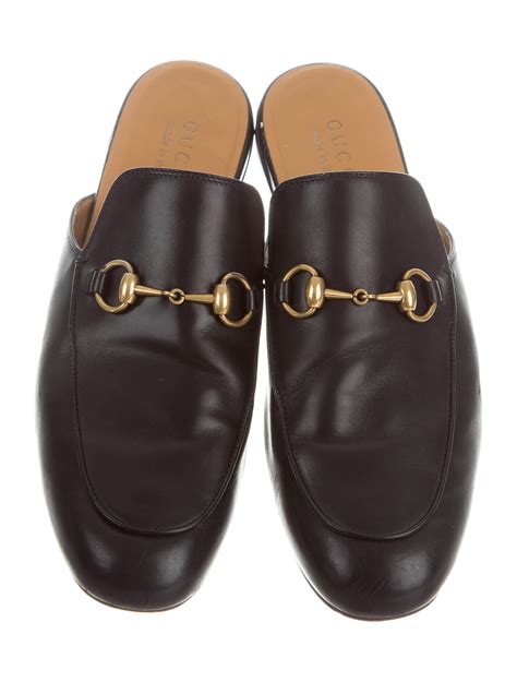 gucci men's princetown slippers|princetown horsebit detailed leather slippers.